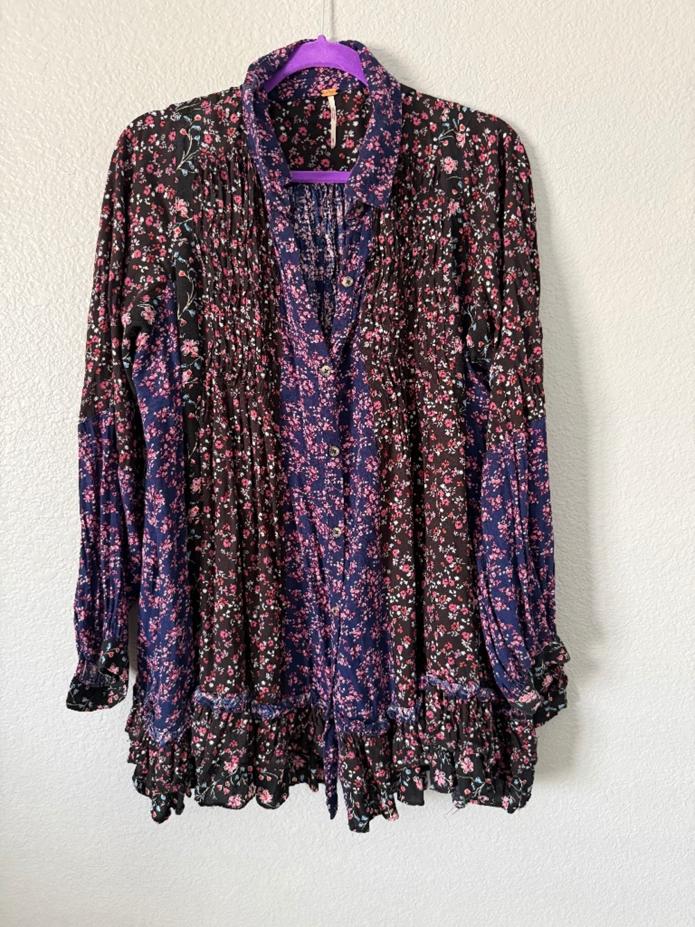 Free People Oversized Long Sleeve Button Up Size XS